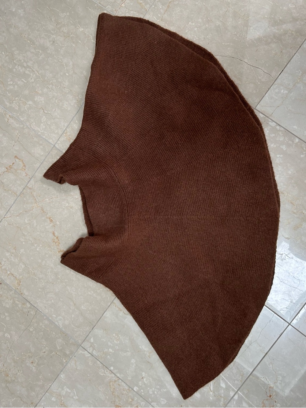 Dynamite Chocolate Brown Knit Poncho Sweater